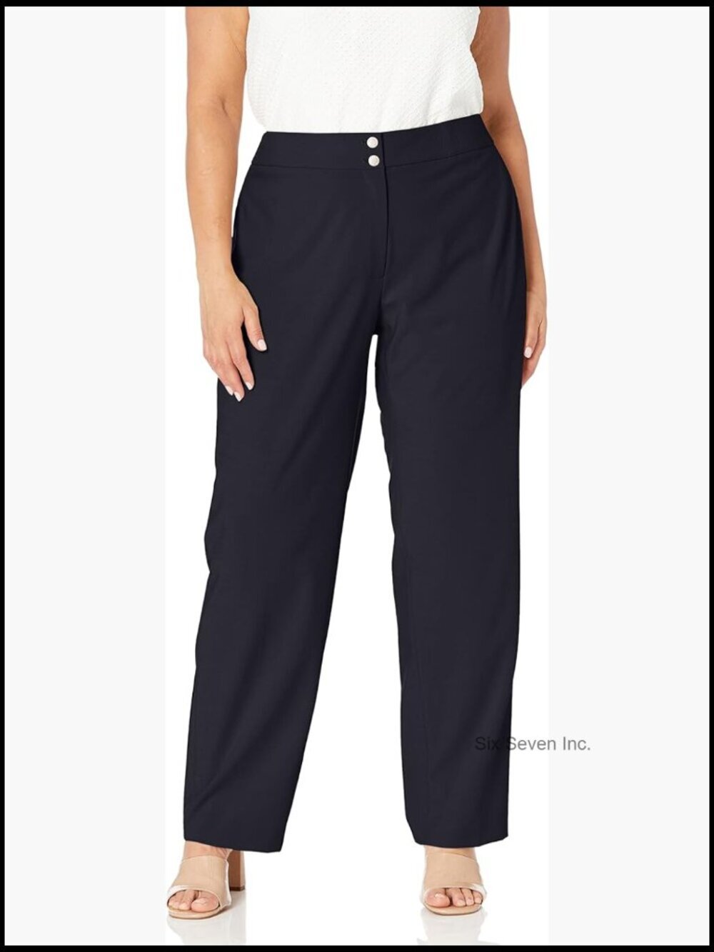 Women's Belted Ankle Trouser Pant - Straight Leg Dress Pants